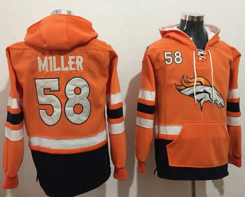 Nike Broncos #58 Von Miller Orange/Navy Blue Name & Number Pullover NFL Hoodie